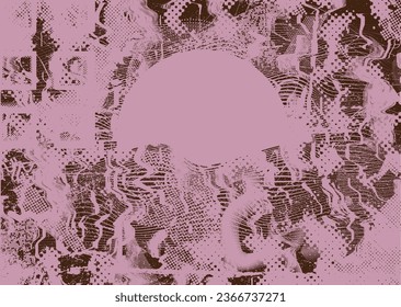 Distressed dotted design element. Duo tone, grunge poster . Modern art .Abstract, grungy composition . Half tone background. Halftone dots texture effect .Contemporary vector. Grange design