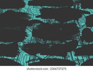 Distressed dotted design element. Duo tone, grunge poster . Modern art .Abstract, grungy composition . Half tone background. Halftone dots texture effect .Contemporary vector. Grange design