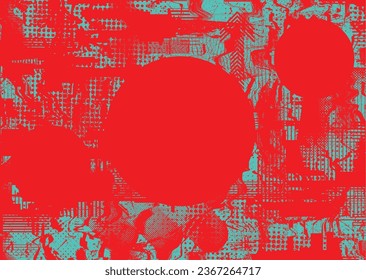 Elemento de diseño de puntos con problemas. Tono de Duo, afiche de estruendo. Arte moderno. Resumen, composición grosera. Fondo de medio tono. Efecto de textura de puntos de semitono .Vector contemporáneo. Diseño de rango