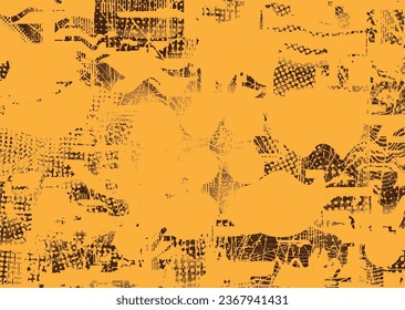 Distressed dotted design element. Duo tone, grunge poster . Modern art .Abstract, grungy composition . Half tone background. Halftone dots texture effect .Contemporary vector. Grange design