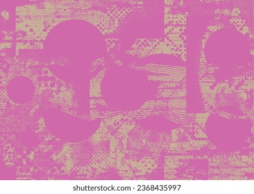 Distressed dotted design element. Duo tone, grunge poster . Modern art .Abstract, grungy composition . Half tone background. Halftone dots texture effect .Contemporary vector. Grange design