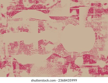 Distressed dotted design element. Duo tone, grunge poster . Modern art .Abstract, grungy composition . Half tone background. Halftone dots texture effect .Contemporary vector. Grange design