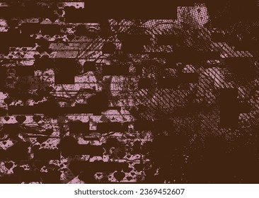 Distressed dotted design element. Duo tone, grunge poster . Modern art .Abstract, grungy composition . Half tone background. Halftone dots texture effect .Contemporary vector. Grange design