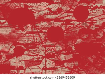 Distressed dotted design element. Duo tone, grunge poster . Modern art .Abstract, grungy composition . Half tone background. Halftone dots texture effect .Contemporary vector. Grange design