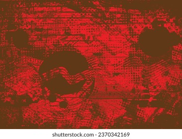 Elemento de diseño de puntos con problemas. Tono de Duo, afiche de estruendo. Arte moderno. Resumen, composición grosera. Fondo de medio tono. Efecto de textura de puntos de semitono .Vector contemporáneo. Diseño de rango