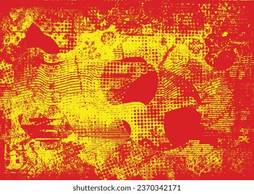 gepunktetes Design-Element. Duo Ton, Grunge Poster . Moderne Kunst .Abstrakte, grungy Komposition . Halbtonhintergrund. Halftone punktet Textur-Effekt .Zeitgenössische Vektorgrafik. Grange-Design