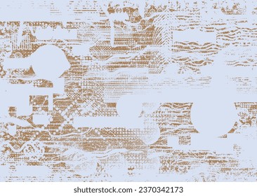 Distressed dotted design element. Duo tone, grunge poster . Modern art .Abstract, grungy composition . Half tone background. Halftone dots texture effect .Contemporary vector. Grange design
