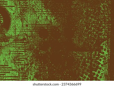 Distressed dotted design element. Duo tone, grunge poster . Modern art .Abstract, grungy composition . Half tone background. Halftone dots texture effect .Contemporary vector. Grange design