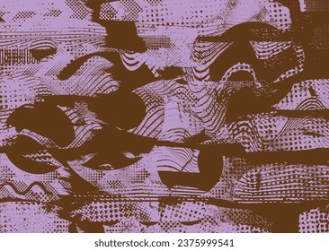 Distressed dotted design element. Duo tone, grunge poster . Modern art .Abstract, grungy composition . Half tone background. Halftone dots texture effect .Contemporary vector. Grange design