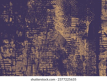 gepunktetes Design-Element. Duo Ton, Grunge Poster . Moderne Kunst .Abstrakte, grungy Komposition . Halbtonhintergrund. Halftone punktet Textur-Effekt .Zeitgenössische Vektorgrafik. Grange-Design