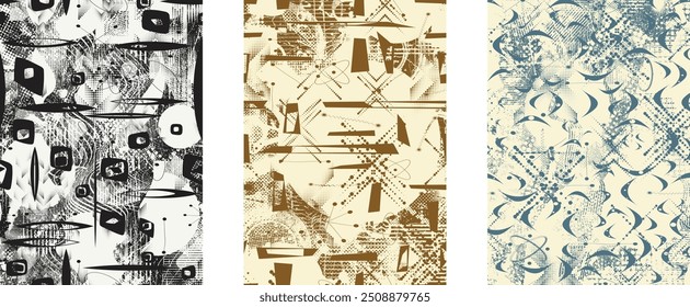 Distressed dotted design element. Duo tone, grunge poster . Modern art .Abstract, grungy composition . Half tone background. Halftone dots texture effect .Contemporary vector. Grange design