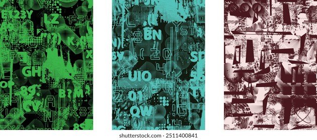 Distressed dotted design element. Duo tone, grunge poster . Modern art .Abstract, grungy composition . Half tone background. Halftone dots texture effect .Contemporary vector. Grange design