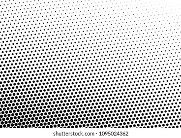 Distressed Dotted Halftone Background. Abstract Pop-art Backdrop. Points Texture. Monochrome Overlay. Vector illustration