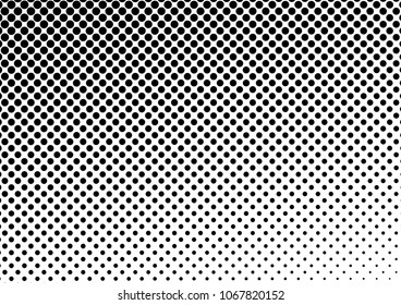 Distressed Dotted Halftone Background. Modern Dots Pattern. Gradient Points Backdrop. Fade Abstract Texture. Vector illustration