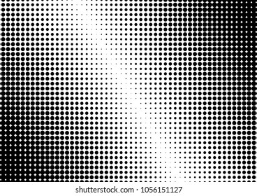 Distressed Dotted Halftone Background. Pop-art Modern Backdrop. Vintage Dots Texture. Black and White Monochrome Pattern. Vector illustration