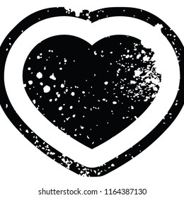 Distressed effect heart symbol graphic vector illustration icon