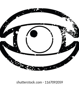 Distressed effect staring eye graphic vector illustration icon