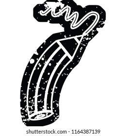Ilustración de icono vectorial de efecto en tensión de un lápiz dibujando una línea