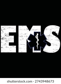 Distressed EMS T-Shirt 911 Emergency Medical Services