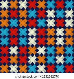 Distressed fabric texture. Material from threads. Grunge background. Vector illustration for web design or print.