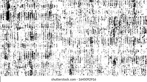 Distressed fabric texture. Vector texture of weaving fabric. Grunge background. Abstract halftone vector illustration. Overlay for interesting effect and depth. Black isolated on white background.