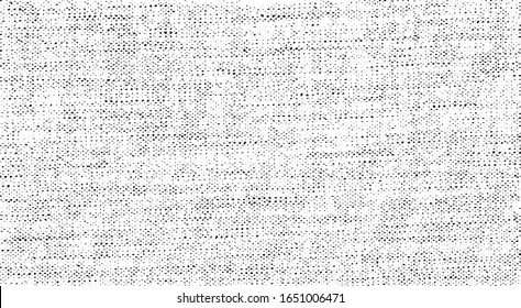 Textura de tela alterada. Textura vectorial de tejido. Borde fondo. Ilustración abstracta de medio tono vectorial. Superposición para efectos interesantes y profundidad. Negro aislado sobre fondo blanco.