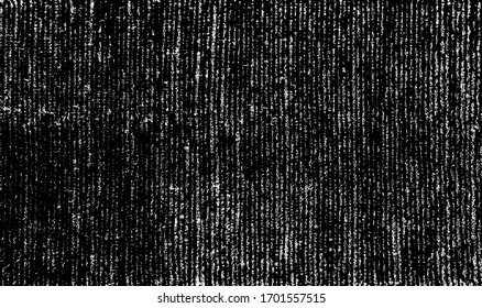 Distressed fabric texture. Vector texture of weaving fabric. Grunge background. Abstract halftone vector illustration. Overlay for interesting effect and depth. Black isolated on white background.