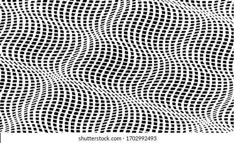 Beklemmte Textur. Vektorillustration Textur des Webgewebes. brüchiger Hintergrund. Abstrakte Halftone-Vektorillustration-Illustration. Overlay für interessante Wirkung und Tiefe. Schwarz einzeln auf weißem Hintergrund.