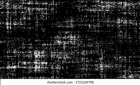 Beklemmte Textur. Vektorstruktur von Webgewebe. brüchiger Hintergrund. Abstrakte Halbtonvektorgrafik. Overlay für interessante Wirkung und Tiefe. Schwarz einzeln auf weißem Hintergrund.