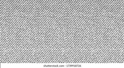 Distressed fabric texture. Vector texture of weaving fabric. Grunge background. Abstract halftone vector illustration. Overlay for interesting effect and depth. Black isolated on white background.