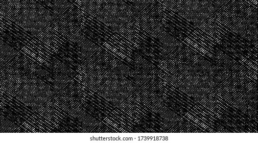 Textura de tela alterada. Textura vectorial de tejido. Borde de fondo. Ilustración del vector de medio tono abstracto. Superposición para el efecto interesante y la profundidad. Negro aislado sobre fondo blanco.