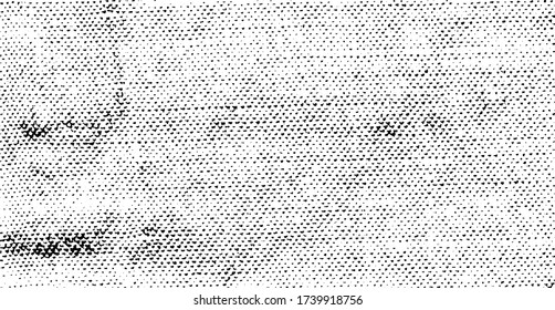 Textura de tela alterada. Textura vectorial de tejido. Borde de fondo. Ilustración del vector de medio tono abstracto. Superposición para el efecto interesante y la profundidad. Negro aislado sobre fondo blanco.