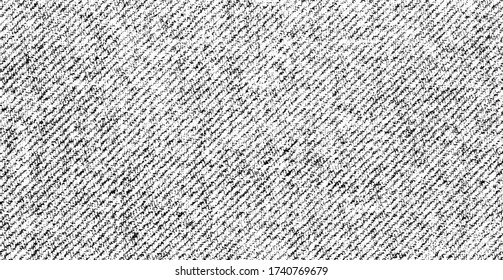 Textura de tela alterada. Textura vectorial de tejido. Borde de fondo. Ilustración del vector de medio tono abstracto. Superposición para el efecto interesante y la profundidad. Negro aislado sobre fondo blanco.