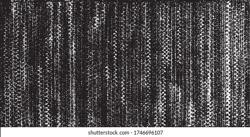 Distressed fabric texture. Vector texture of weaving fabric. Grunge background. Abstract halftone vector illustration. Overlay for interesting effect and depth. Black isolated on white background.