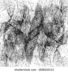 Textura de tela alterada. Textura vectorial de tejido. Borde de fondo. Ilustración del vector de medio tono abstracto. Superposición para el efecto interesante y la profundidad. Negro aislado sobre fondo blanco.