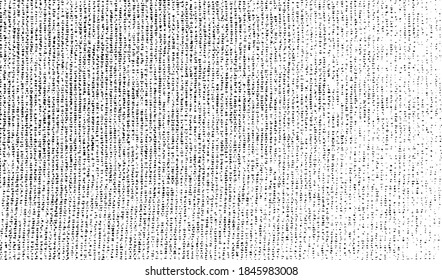 Distressed fabric texture. Vector texture of weaving fabric. Grunge background. Abstract halftone vector illustration. Overlay for interesting effect and depth. Black isolated on white background.