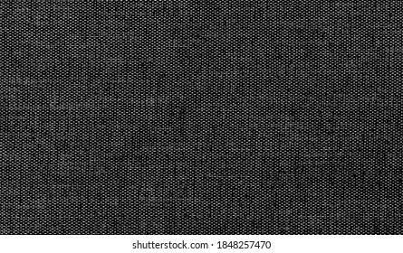 Distressed fabric texture. Vector texture of weaving fabric. Grunge background. Abstract halftone vector illustration. Overlay for interesting effect and depth. Black isolated on white background.