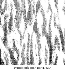 Distressed fabric texture. Vector texture of weaving fabric. Grunge background. Abstract halftone vector illustration. Overlay for interesting effect and depth. Black isolated on white background.