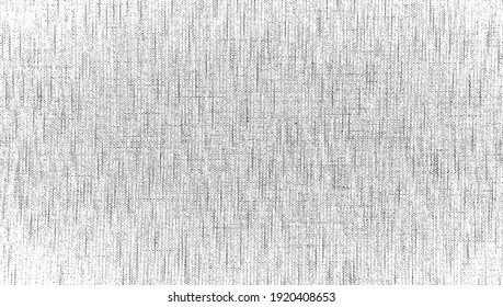 Distressed fabric texture. Vector texture of weaving fabric. Grunge background. Abstract halftone vector illustration. Overlay for interesting effect and depth. Black isolated on white background.