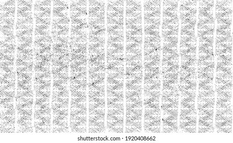 Distressed fabric texture. Vector texture of weaving fabric. Grunge background. Abstract halftone vector illustration. Overlay for interesting effect and depth. Black isolated on white background.