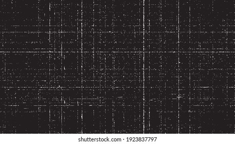 Distressed fabric texture. Vector texture of weaving fabric. Grunge background. Abstract halftone vector illustration. Overlay for interesting effect and depth. Black isolated on white background.