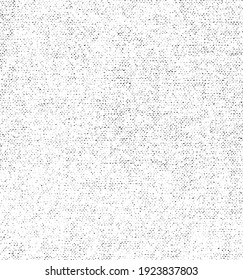 Distressed fabric texture. Vector texture of weaving fabric. Grunge background. Abstract halftone vector illustration. Overlay for interesting effect and depth. Black isolated on white background.