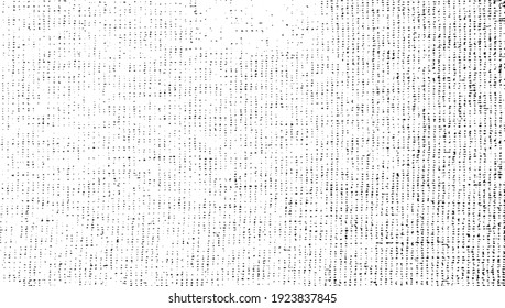 Distressed fabric texture. Vector texture of weaving fabric. Grunge background. Abstract halftone vector illustration. Overlay for interesting effect and depth. Black isolated on white background.