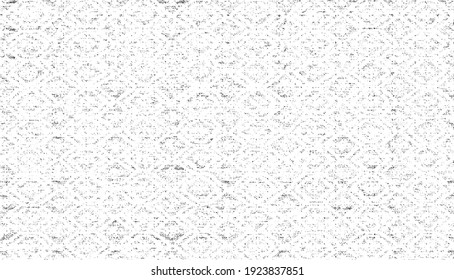 Distressed fabric texture. Vector texture of weaving fabric. Grunge background. Abstract halftone vector illustration. Overlay for interesting effect and depth. Black isolated on white background.