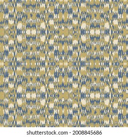 Distressed fabric texture. Vector texture of weaving fabric. Grunge background. Abstract Broken check Mottled Textured yellow Background. Trendy disrupted broken line fashion swatch.