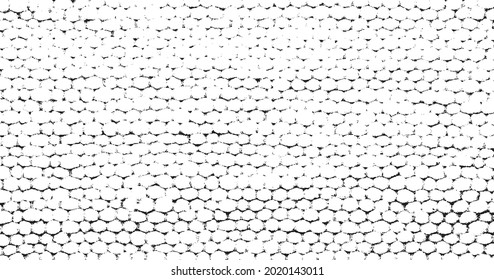 Distressed fabric texture. Vector texture of weaving fabric. Grunge background. Abstract halftone vector illustration. Overlay for interesting effect and depth. Black isolated on white background.