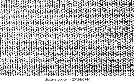 Distressed fabric texture. Vector texture of weaving fabric. Grunge background. Abstract halftone vector illustration