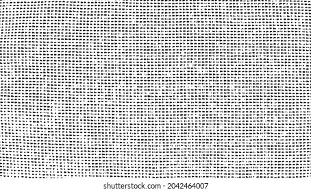 Distressed fabric texture. Vector texture of weaving fabric. Grunge background. Abstract halftone vector illustration