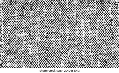 Distressed fabric texture. Vector texture of weaving fabric. Grunge background. Abstract halftone vector illustration