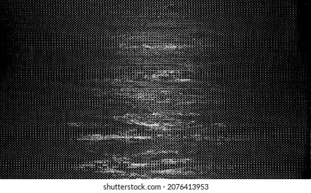 Distressed fabric texture. Vector texture of weaving fabric. Grunge background. Abstract halftone vector illustration. Overlay for interesting effect and depth. Black isolated on white background.